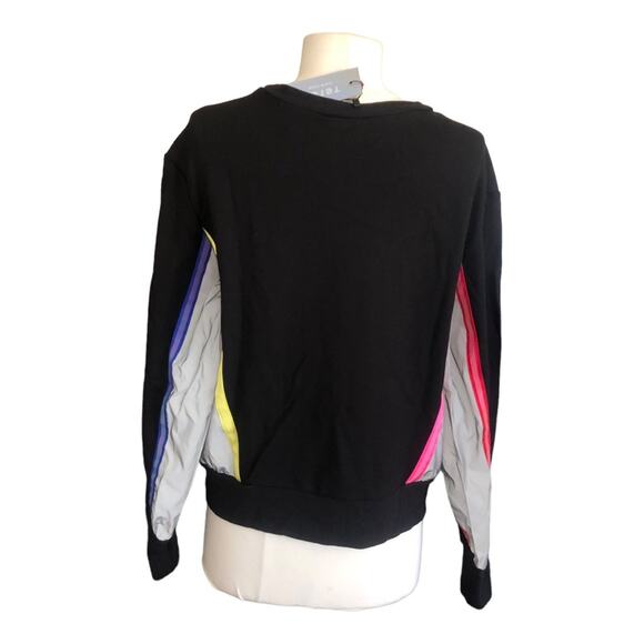 Terez Women’s Made In USA Glow Gear Reflective Neon Sweatshirt Multicolor - Picture 6 of 15